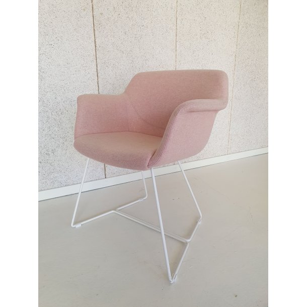 Smile - Stol - Hvid pulver lakeret / Stof Divina Melange / Kvadrat 